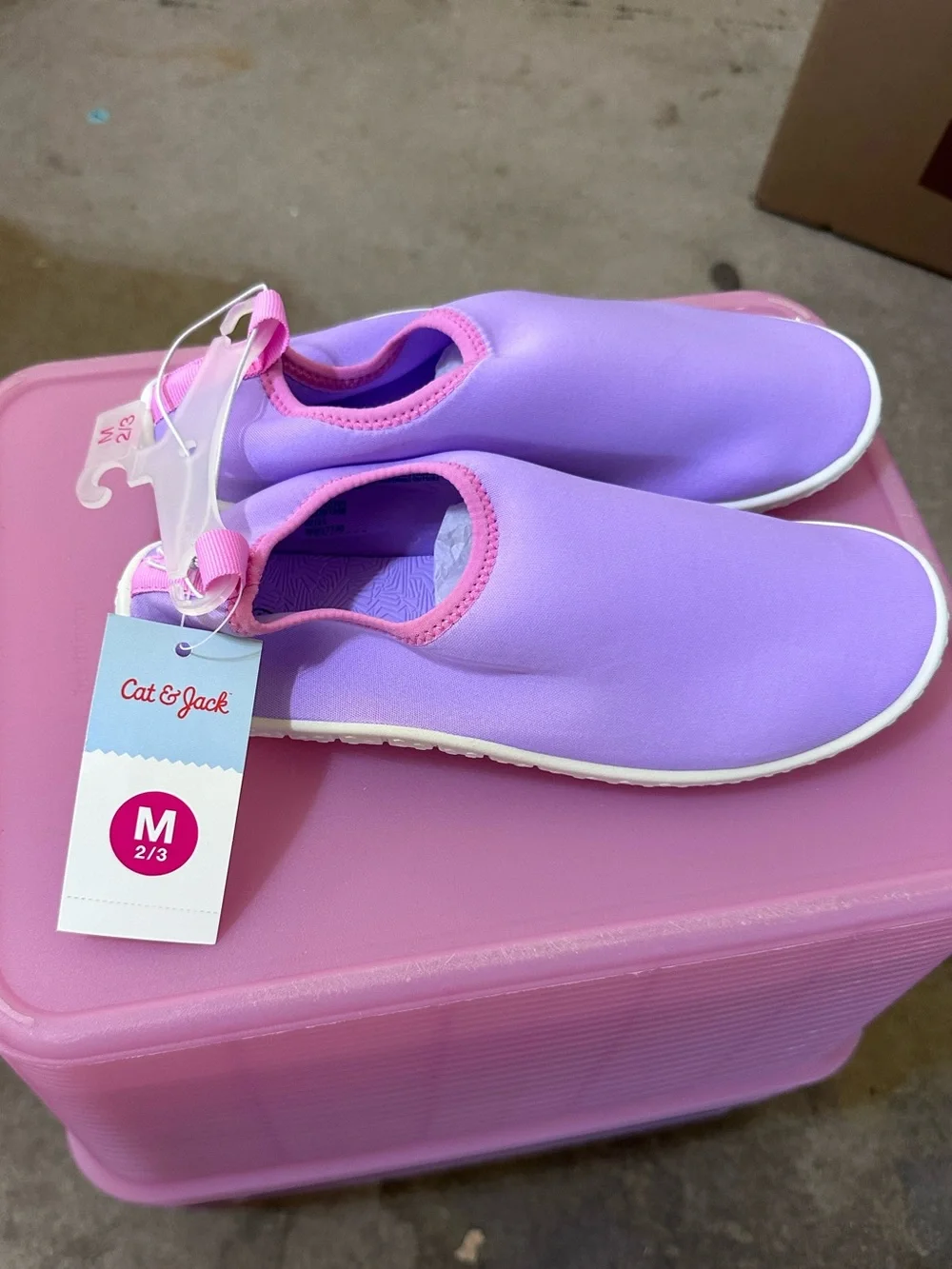 Cat & Jack Lilac Water Shoes with Pink Trim